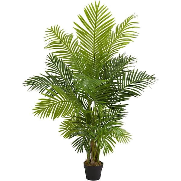 5 ft. Artificial Palm Tree in Black Pot, Artificial Indoor Home Decor Plant