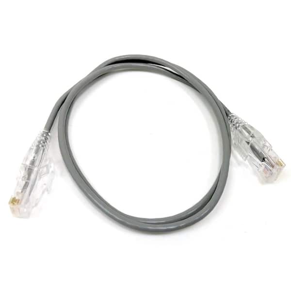 Micro Connectors, Inc 3 ft. 28AWG Ultra Slim CAT 6 Patch Cables, Gray (5 per Box)