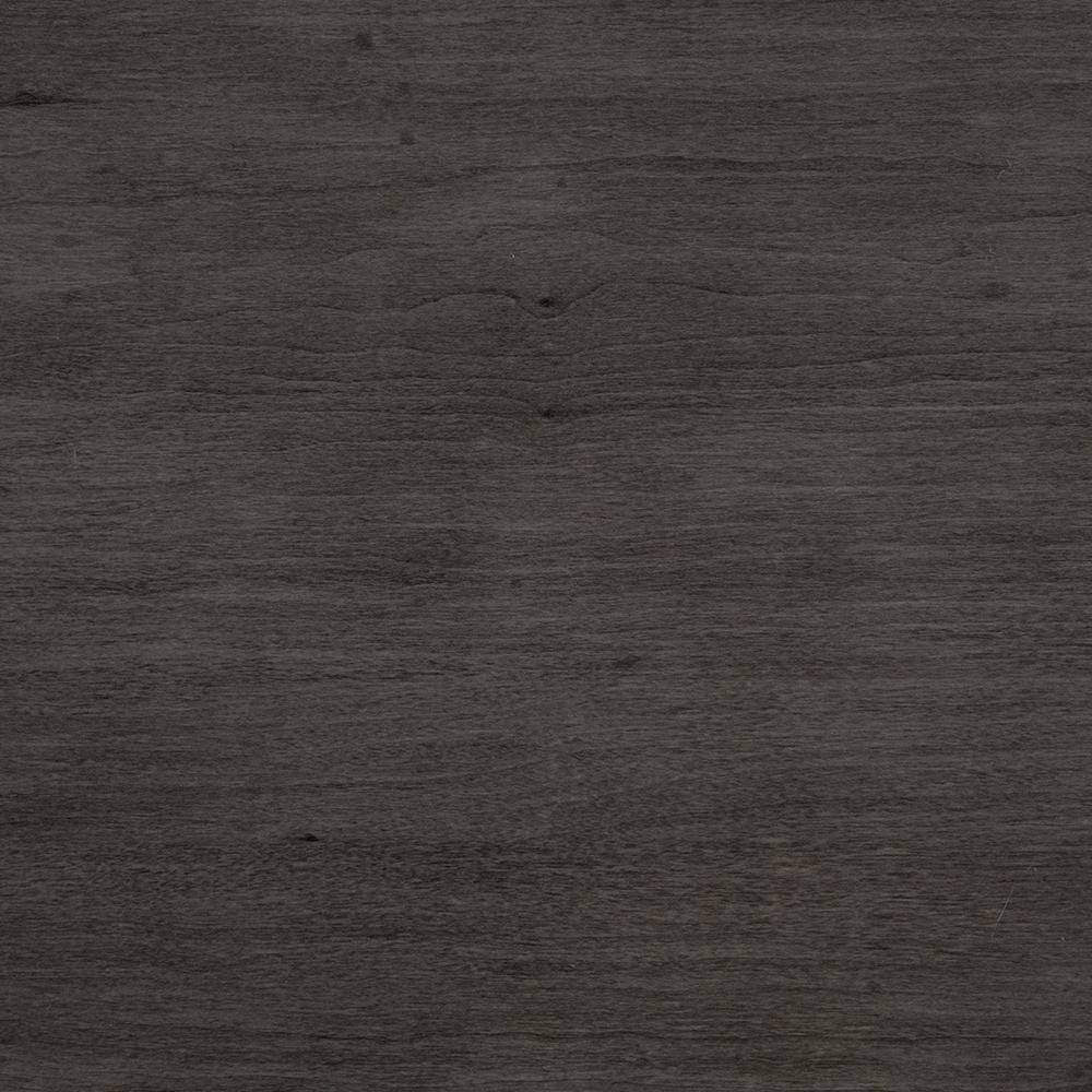 Close-up texture of the gray wood-grain MDF finish.