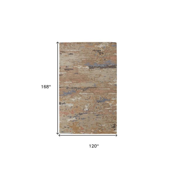 2 ft. x 8 ft. Tan, Blue Abstract Area Rug