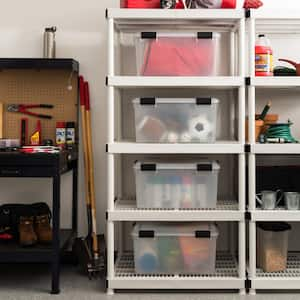 IRIS 72 QT. Stack & Pull Clear Storage Box, Lid Gray (Pack of 3) 500150 -  The Home Depot