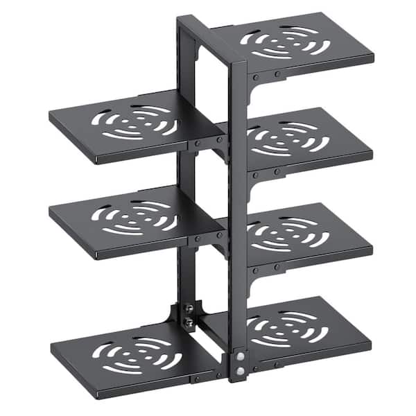 Black Heavy Duty Adjustable 7-Tier Under Sink Cabinet Organizer Pan Pot Rack for Kitchen Storage Shelves