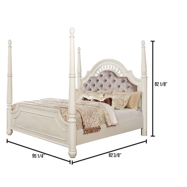 Fantasia Cal.King Bed in Antique White