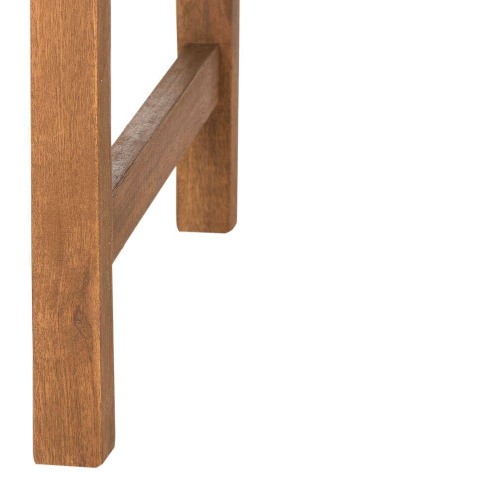 Montclair Transitional Acacia Wood 3-Seat Outdoor Bench with Beige Cushion