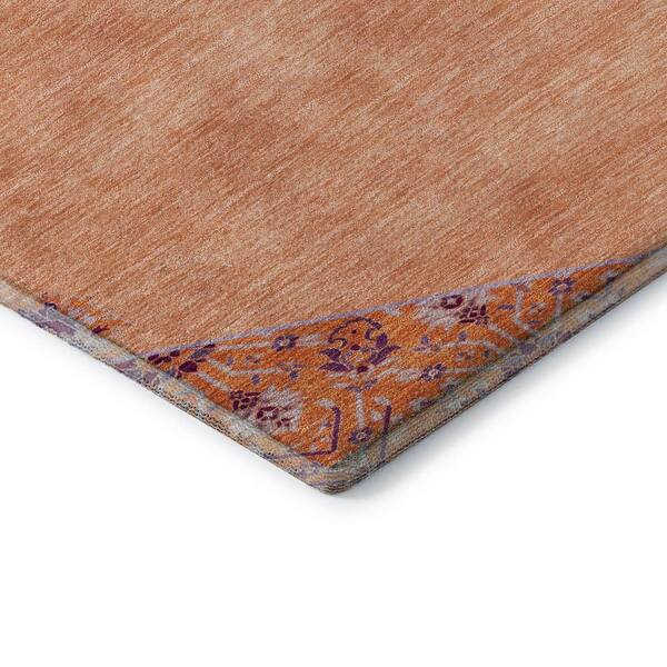Mayfield Premium Machine Washable Abstract AMF1011 Peach 2 ft. 3 in. x 7 ft. 6 in. Runner Rug