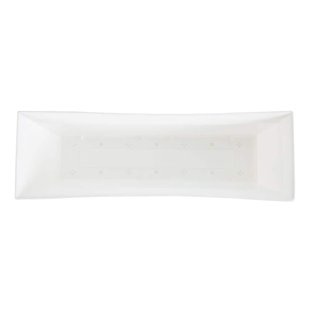 Eclipse 24" White Rectangular Indoor/Outdoor Planter with Removable Saucer