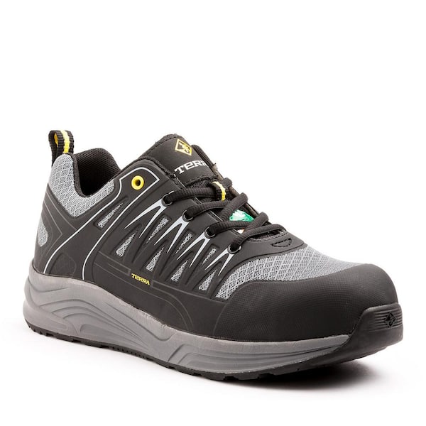 Terra Men's Rebound Slip Resistant Athletic Shoes - Composite Toe - Black/Grey Size 13(M)