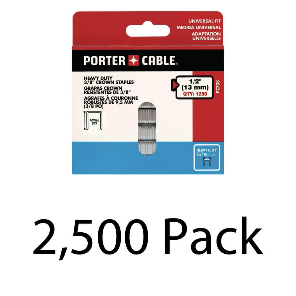 1/4 in. x 1/2 in. x 18-Gauge Crown Staples (2500 Pieces)