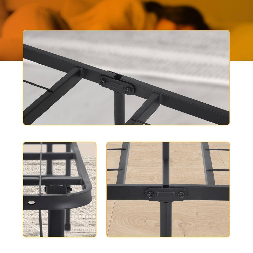 Penn Black Metal Full/Double Platform Bed Frame with Storage