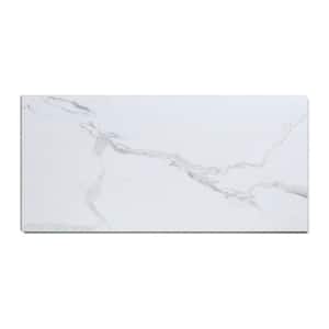 23.23 in. L x 11.1 in. W Carrara Marble No Grout Vinyl Wall Tile (17.9 sq. ft./case)
