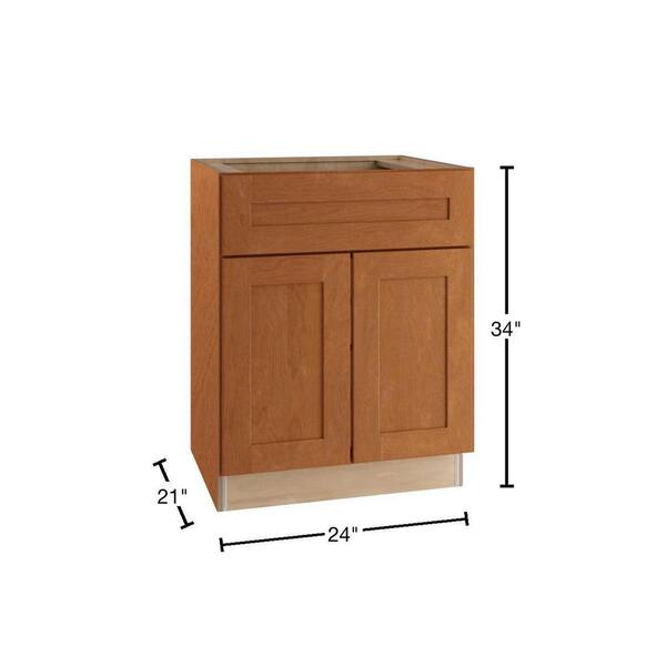 Hargrove Cinnamon Stain Plywood Shaker Assembled Base Kitchen Cabinet Soft  Close 36 in W x 24 in D x 34.5 in H