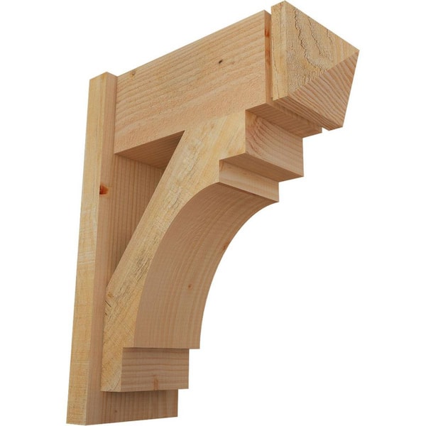 Ekena Millwork 8 in. x 24 in. x 20 in. Douglas Fir Merced Arts and Crafts Rough Sawn Outlooker