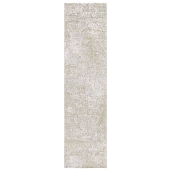 Tulum 2 ft. x 8 ft. Ivory/Sage Rustic Distressed Runner Rug