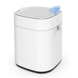 Functional 3.5 Gallon Touchless Motion Sensor White Indoor Recycling Bin