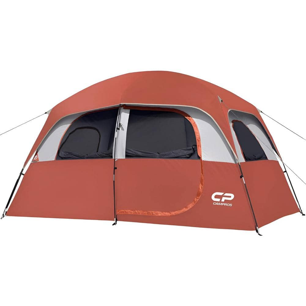 Red Tent-6-Person-Camping- Tents, Waterproof Windproof Family Tent
