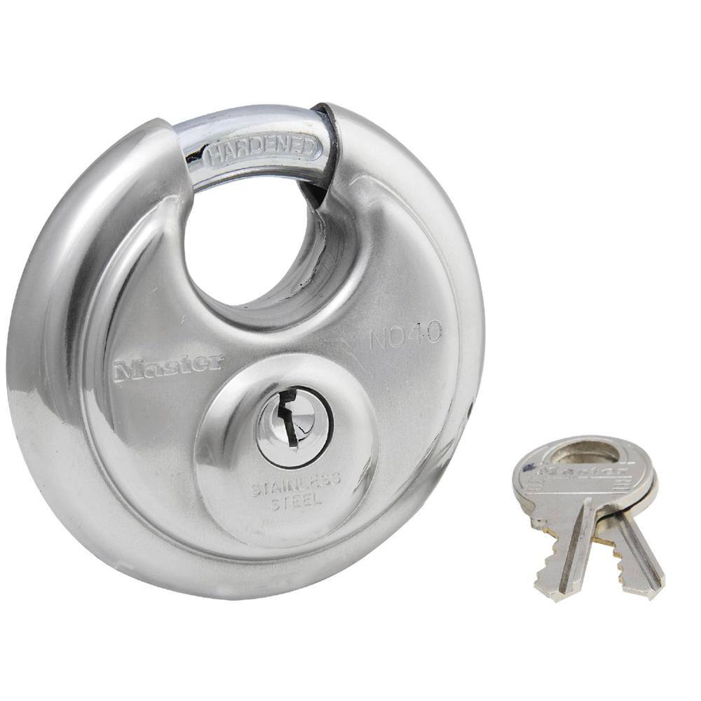 With 2 Keys Heavy Duty New Round Discus Shackle Padlock Stainless Steel 70mm 