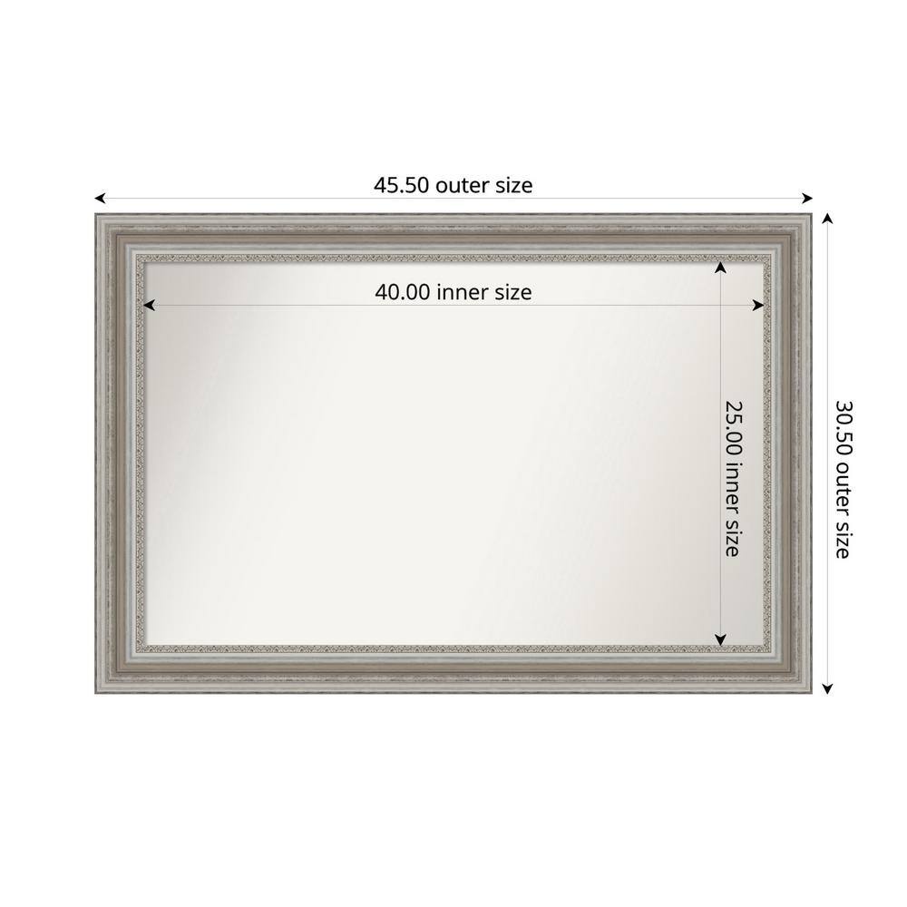Parlor Silver 45.5 in. x 30.5 in. Custom Non-Beveled Recycled Polystyrene Framed Bathroom Vanity Wall Mirror price history on PriceWatchPro