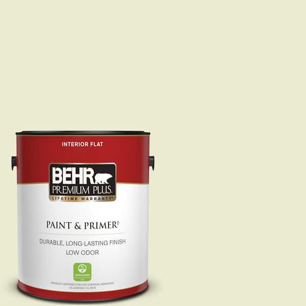 BEHR PREMIUM PLUS 1 gal. #410E-2 Celery Ice Flat Low Odor Interior Paint & Primer