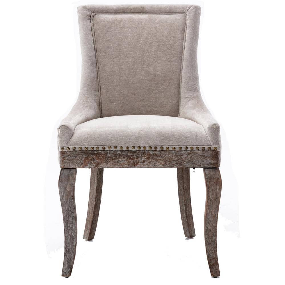 Beige Ultra Side Dining Chair Thickened Fabric Chairs with Neutrally Toned 