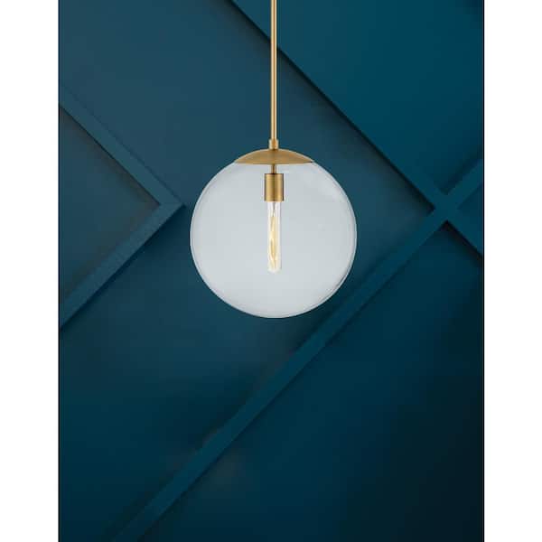 HINKLEY Warby 1-Light Heritage Brass Globe Pendant Light