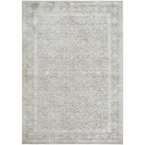 Galey Alix Maria Elena Tan 2 ft. 7 in. x 7 ft. 3 in. Elena Vintage Medallion Area Rug