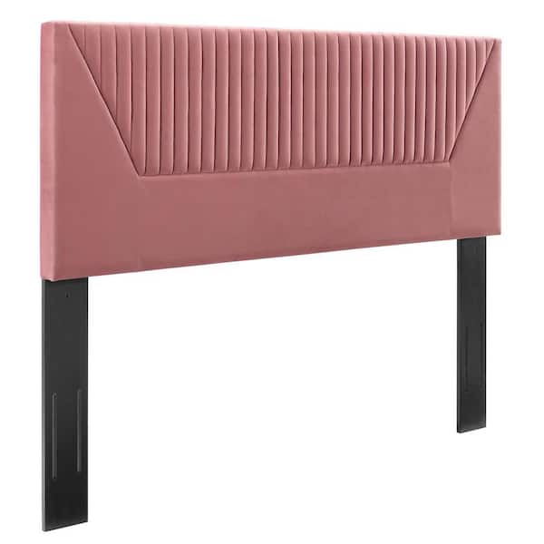 MODWAY Patience Channel Tufted Performance Velvet Twin Headboard in Dusty Rose