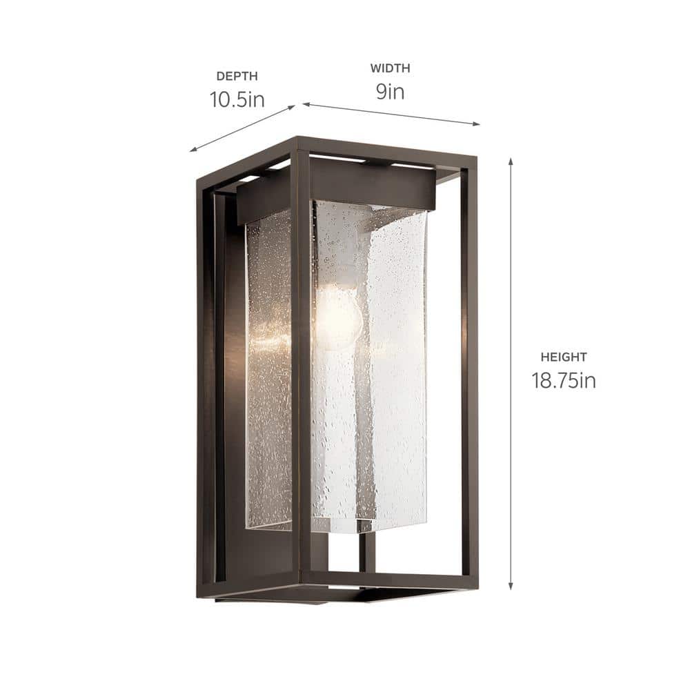 Olde Bronze Seeded Glass Outdoor Wall Sconce