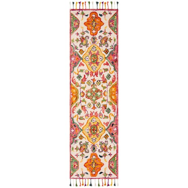 Blossom 2 ft. x 10 ft. Ivory/Multi Garden Floral Runner Rug
