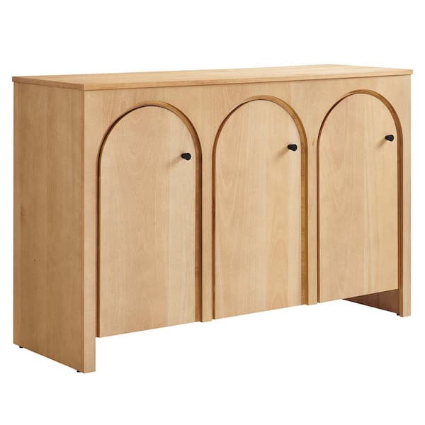 Appia 3-Door Arched Door Sideboard Storage Cabinet in Oak