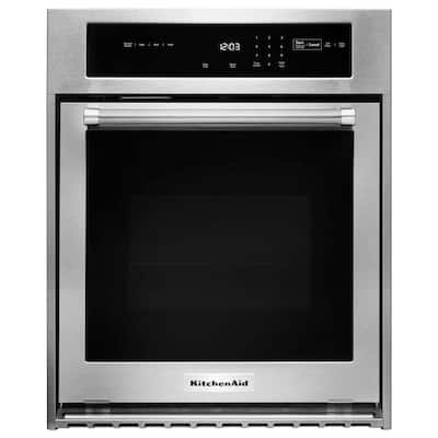 24 in. Single Electric Wall Oven Self-Cleaning with Convection in Stainless Steel