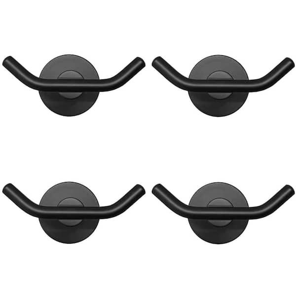 ATKING Bath 4 Pack Knob-Hook Double Robe/Towel Hook Double Robe Hook in Matte Black