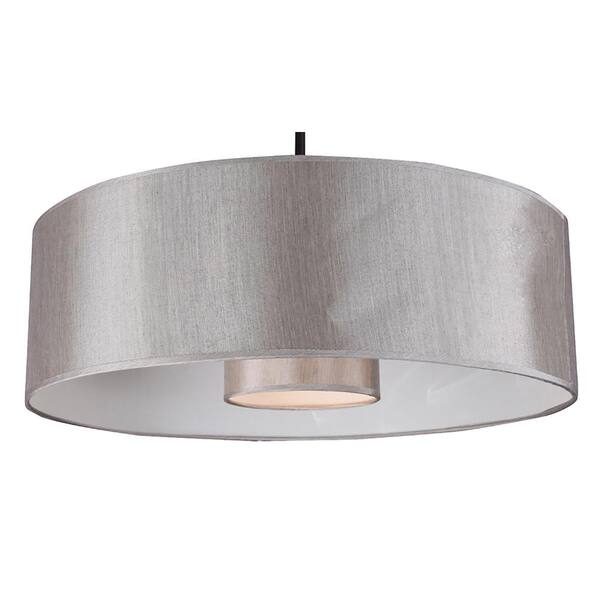 Illumine 1-Light Ebony Bronze Chandelier with Toffee Crunch Fabric Shade