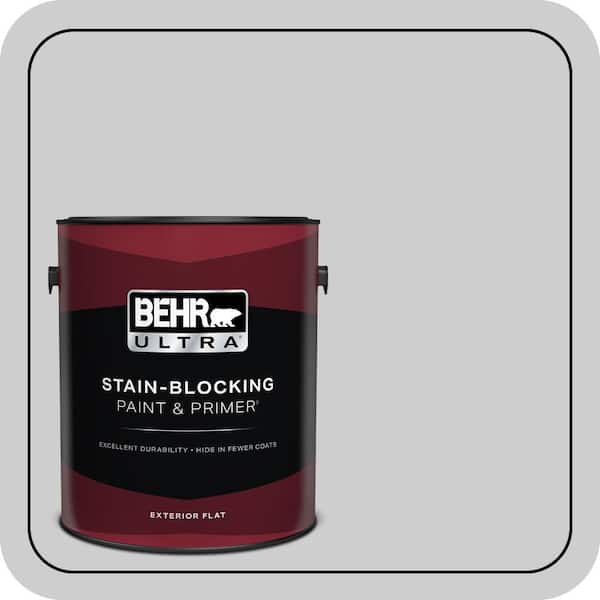 BEHR ULTRA 1 gal. #770E-2 Silver Screen color Flat Exterior Paint & Primer