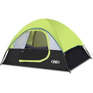Waterproof 2-Person Polyester Camping Tent in Flourescent Green