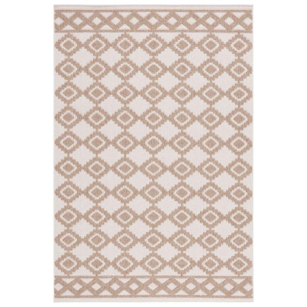 Global Beige/Brown 4 ft. x 6 ft. Diamond Ornate Border Indoor/Outdoor Area Rug price history on PriceWatchPro