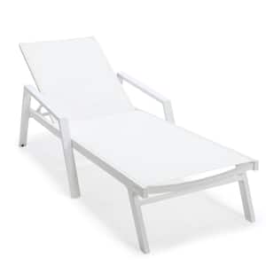 Marlin White Aluminum Outdoor Lounge Chair in White