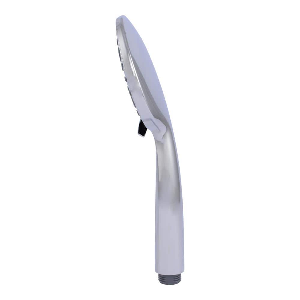 Polished Chrome 5-Spray Handheld Showerhead with Stainless Steel Hose