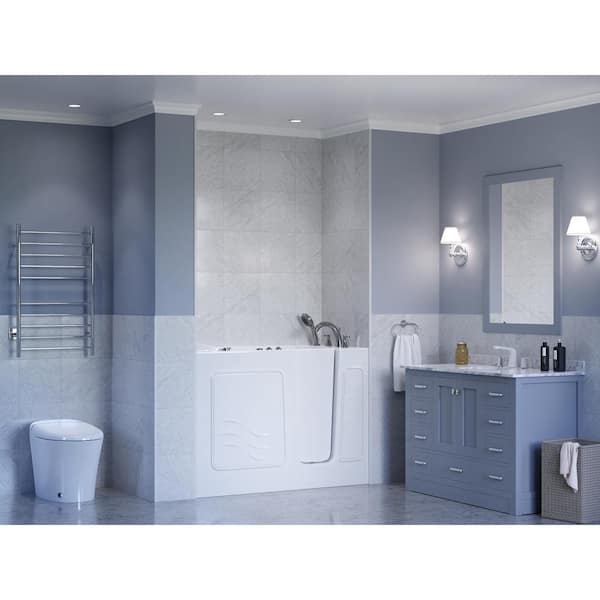 Universal Collection 26 in. L x 53 in. W Whirlpool Jetted Bathtub with Right Drain in White with Powered Fast Drain