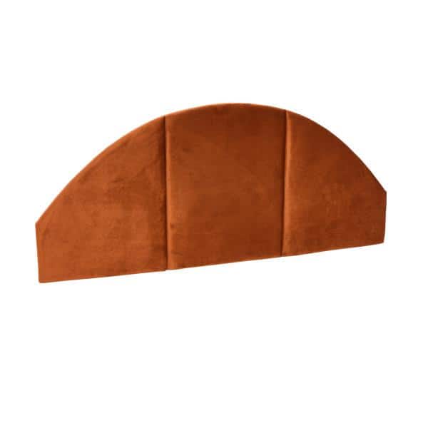 Terracotta Velvet Arched Queen Sound Reducing Headboard