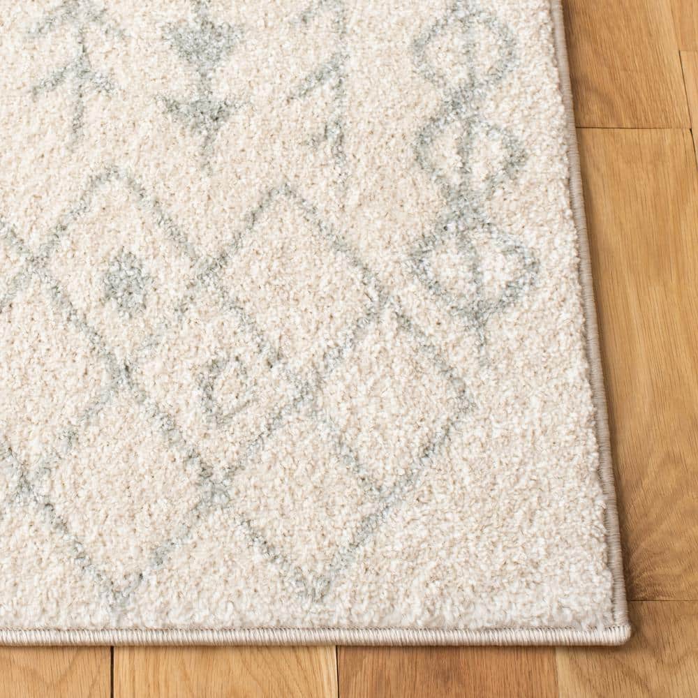 Ivory & Light Grey 8' x 10' Reversible Hand-Knotted Rug