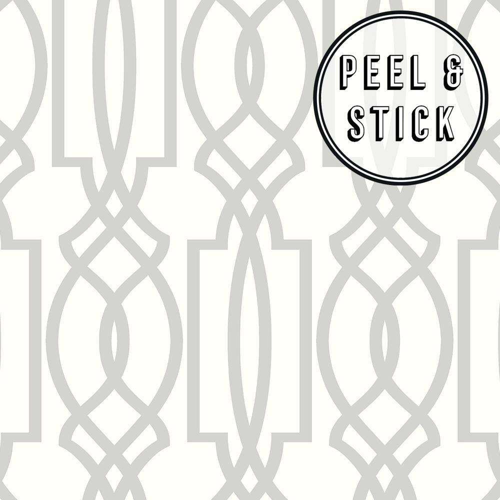 Transform Silver Trellis Peel and Stick Wallpaper