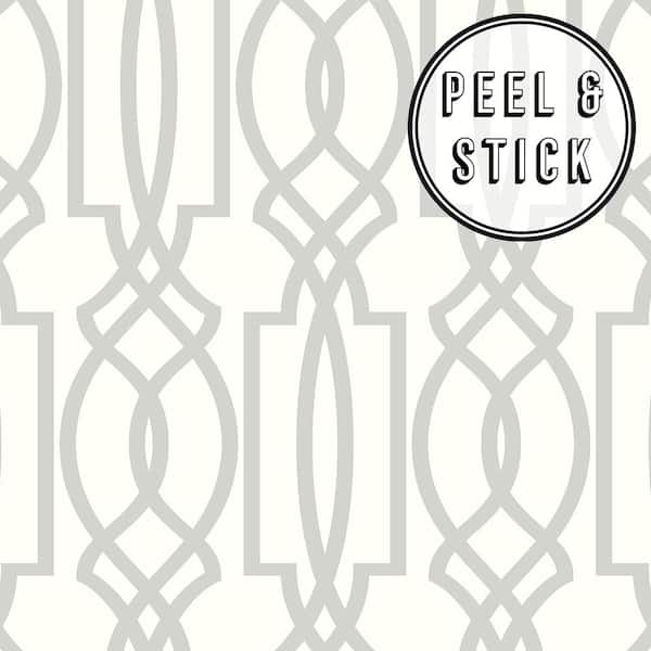 Unbranded Transform Silver Trellis Peel and Stick Wallpaper
