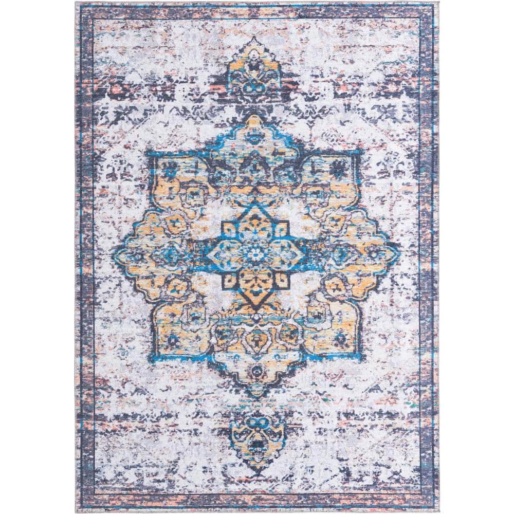 Renaissance Roma Sea Salt White 8 ft. x 11 ft. Machine Washable Area Rug price history on PriceWatchPro