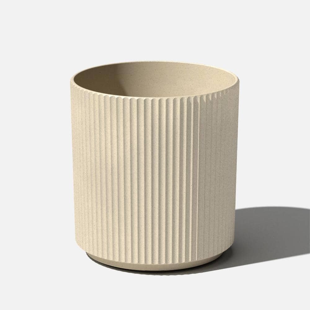 Demi Large Sand Plastic Round Planter with Drainage Holes and All Weather Resistant (18.5 in. L x 18.5 in. W x 20 in. H) price history on PriceWatchPro