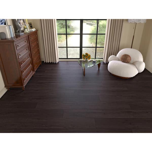 Everlux Premium Kylie Rich Brown 20 MIL x 9" W x 60" L Waterproof Click Lock Luxury Vinyl Flooring (15 sq. ft./Case)