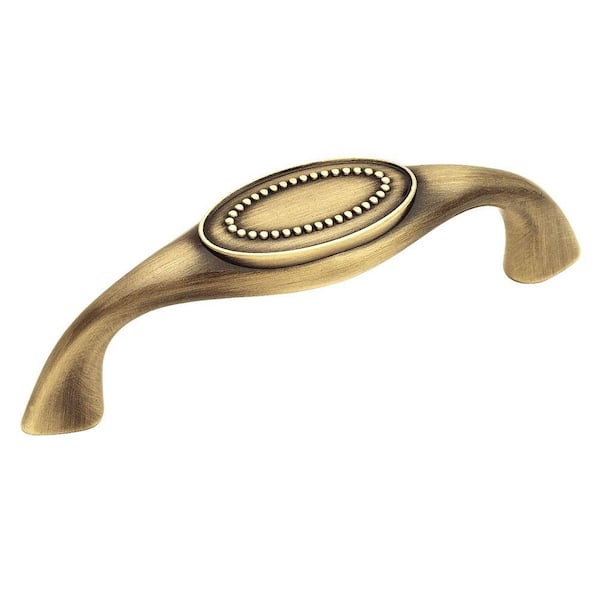 Amerock Opulence 3 in (76 mm) Center-to-Center Elegant Brass Cabinet Drawer Pull