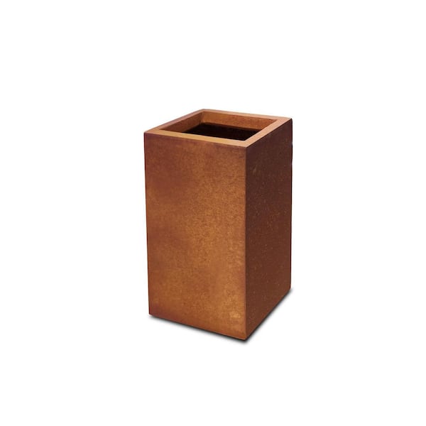 KANTE 20 in. H Rectangle Iron Oxide Lightweight Concrete Tall Planter, Large for Outdoor/Indoor with Drainage Hole