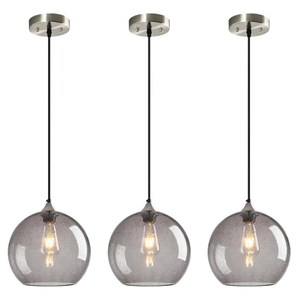 60w 3-Light Grey Glass Pendant Lights for Kitchen Island Bedroom Living Dining Room price history on PriceWatchPro