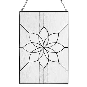 Clear Handcrafted Flowers Glass Window Panel