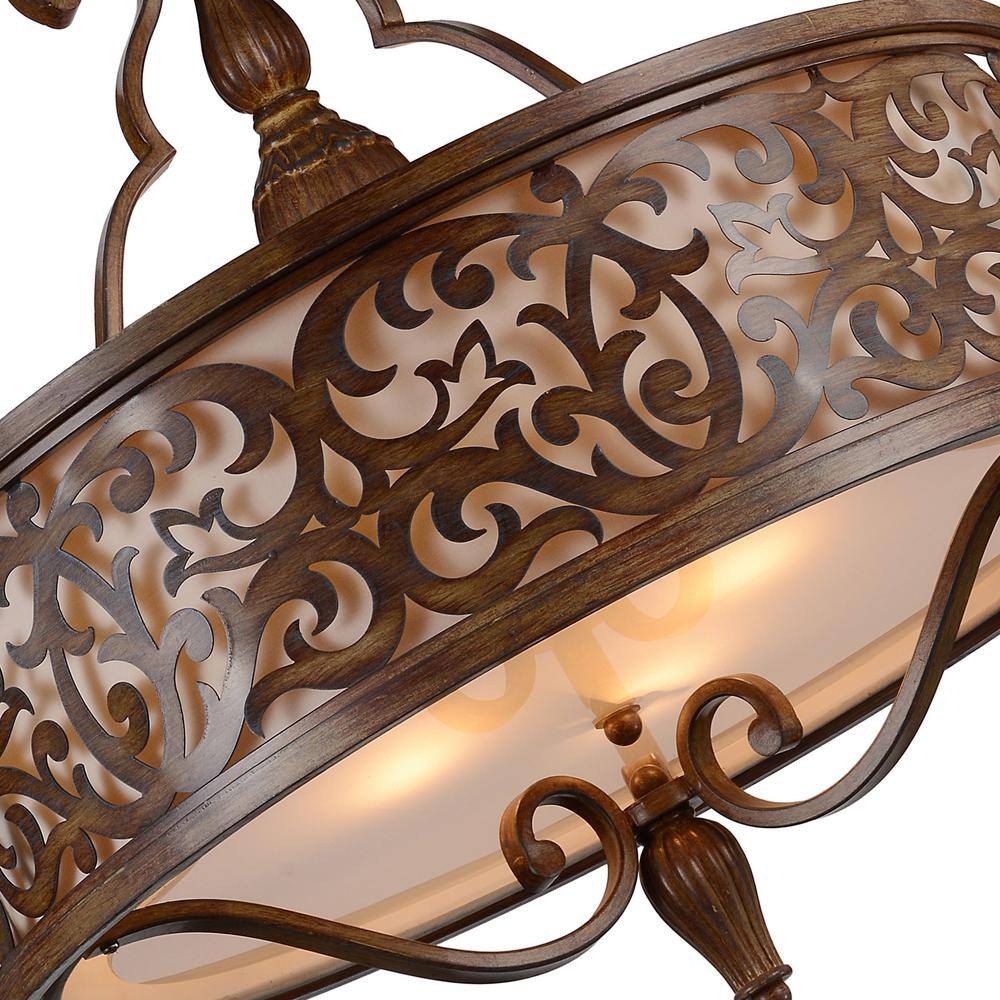 Mini Nicole 21" Drum Shade Chandelier in Brushed Chocolate